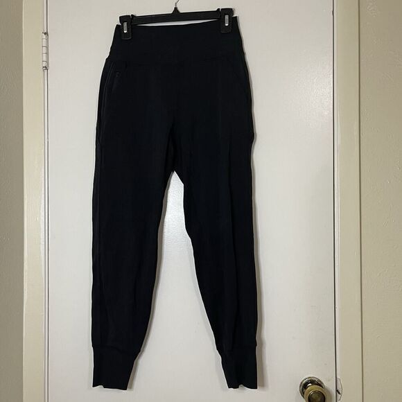 ATHLETA black pull on knit tapered jogger pants size US XS - Picture 1 of 6